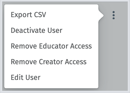 Access options for educator seats